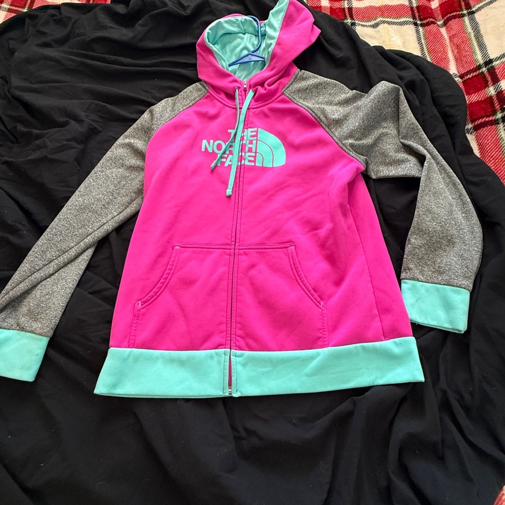 The North Face Pink and Teal Hoodie